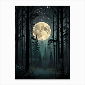 Full Moon In The Forest Canvas Print