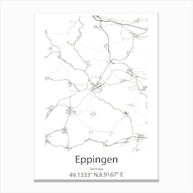 Eppingen,Germany Minimalist Map Canvas Print