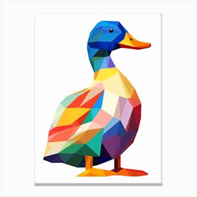 Colourful Geometric Bird Duck 4 Canvas Print