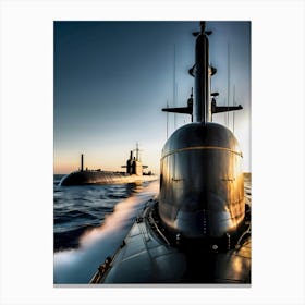 Submarines In The Ocean -Reimagined Canvas Print