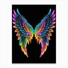 Neon Angel Wings 27 Canvas Print