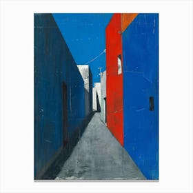 Blue And Red Alley Canvas Print