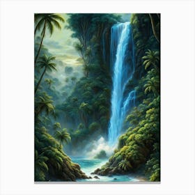 Waterfall In The Jungle 4 Canvas Print