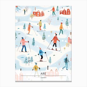 Are, Sweden, Ski Resort Poster Illustration 3 Canvas Print