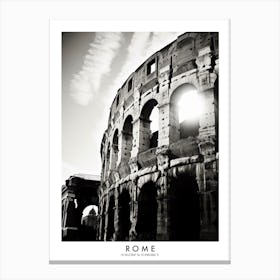 Poster Of Rome, Black And White Analogue Photograph 2 Canvas Print