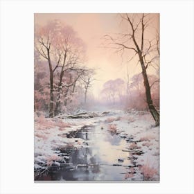 Dreamy Winter Painting Richmond Park England 2 Canvas Print