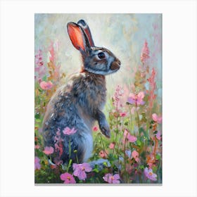 Silver Marten Rabbit Painting 2 Canvas Print