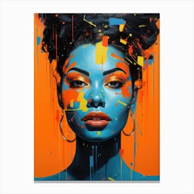 'A Woman With Blue Hair' Canvas Print