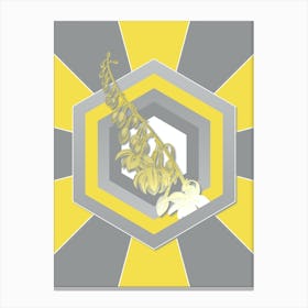 Vintage Giant Cabuya Botanical Geometric Art in Yellow and Gray n.347 Canvas Print