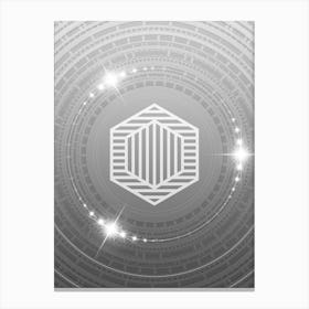 Geometric Glyph in White and Silver with Sparkle Array n.0080 Canvas Print