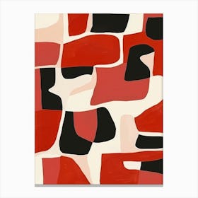 Abstract Red Black And White Painting 1 Canvas Print