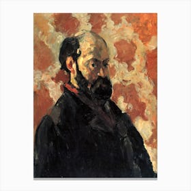 Self Portrait In Front Of A Pink, Paul Cézanne Canvas Print