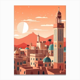 Morocco 2 Travel Illustration Canvas Print