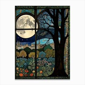 William Morris Rose Edinburgh Stained Glass Canvas Print