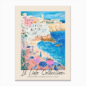 Polignano A Mare, Puglia   Italy Il Lido Collection Beach Club Poster 4 Canvas Print