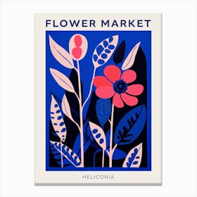 Blue Flower Market Poster Heliconia 1 Canvas Print