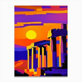 Abstract Acropolis Sunset Canvas Print