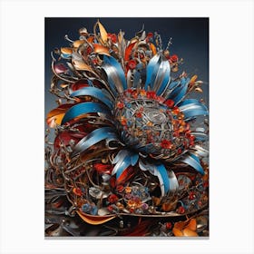 Flower Made Of Metal Canvas Print