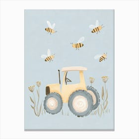 Bees On A Tractor 1 Canvas Print