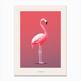Minimalist Flamingo 2 Bird Poster Canvas Print