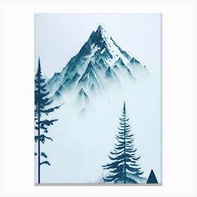 Mountain And Forest In Minimalist Watercolor Vertical Composition 213 Canvas Print