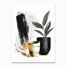 Black And Gold 14 Canvas Print