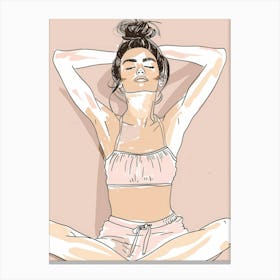 Yoga Girl In Yoga Pose Canvas Print