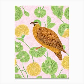 Kiwi 2 William Morris Style Bird Canvas Print