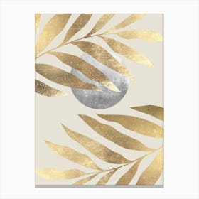 Golden tropical leaf 2 Canvas Print