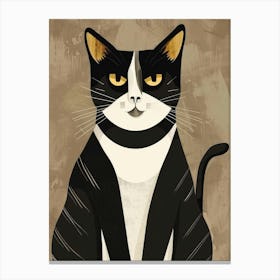 Black And White Cat 28 Canvas Print