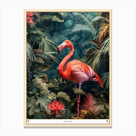 Greater Flamingo Bolivia Tropical Illustration 6 Poster Canvas Print