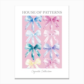 Pastel Bows 2 Pattern Poster Canvas Print