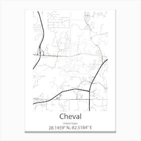 Cheval,United States Minimalist Map 1 Canvas Print