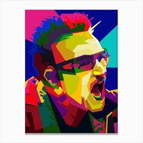 Bono U2 Singer Pop Art Wpap Canvas Print
