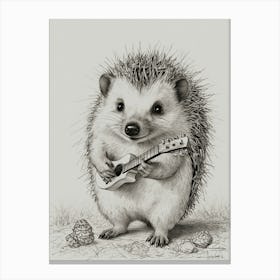 Hedgehog Playing Guitar 6 Canvas Print