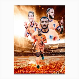 Netherlands Football Poster Canvas Print