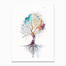 Tree Of Life (Immortality) Symbol Minimal Watercolour Canvas Print