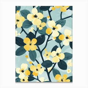 Dogwood Tree Flat Illustration 4 Canvas Print