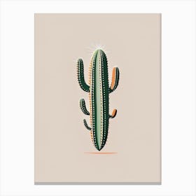Fishhook Cactus Retro Minimal Canvas Print