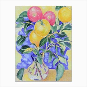 Lemon 1 Vintage Sketch Fruit Canvas Print