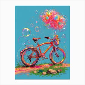 Bubbles On A Bicycle Canvas Print