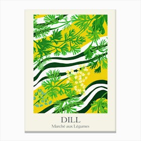 Marche Aux Legumes Dill Summer Illustration 2 Canvas Print