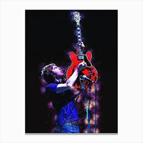 Spirit Of Neol Gallagher Holds The Guitar Up Canvas Print