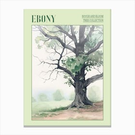 Ebony Tree Atmospheric Watercolour Painting 2 Poster Canvas Print