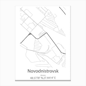 Novodnistrovsk,Ukraine Minimalist Map Canvas Print