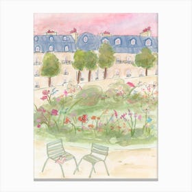 Parisian Garden In Spring Canvas Print