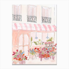 Pink Paris Flower Shop Canvas Print