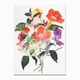 Impatiens 1 Collage Flower Bouquet Canvas Print