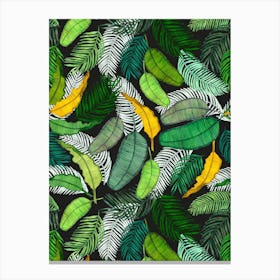 Tropical Green Leaves Canvas Print