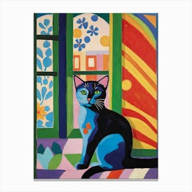 Cat In The Window Style Henri Matisse 5 Canvas Print